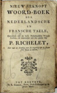 Nieuw beknopt woord-boek der Nederlandsche en Fransche taele - P. Richelet