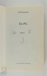 De PG [met opdracht aan Eleonore Geeraerts] - Jef Geeraerts (ISBN 9789053336823)