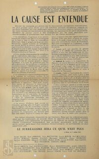 La cause est entendue - Surréalistes-Révolutionnaires - BROODTHAERS, Marcel [a.o.]