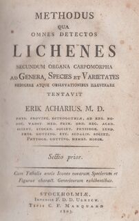 Methodus qua omnes detectos lichenes secundum organa carpomorpha ad genera, species et varietates redigere atque observationibus illustrare tentavit - Erik Acharius