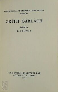 Crith Gablach - D. A. Binchy (Edit.)