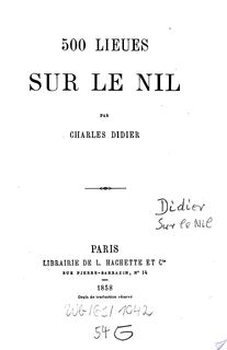 500 lieues sur le Nil - Charles Didier