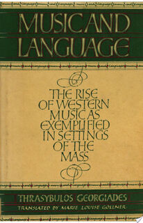 Music and Language - Thrysabulos Georgiades (ISBN 9780521233095)
