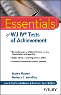 Essentials of WJ IV Tests of Achievement - Nancy (University of Arizona) Mather, Barbara J. (Evanston Wendling (ISBN 9781118799154)