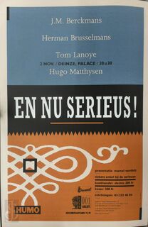 En nu serieus! - Deinze, Palace 2 nov. [1991] - VAN DE COTTE, Peter