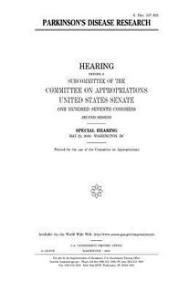 Parkinson's disease research - United States Senate (ISBN 9781983609985)