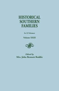 Historical Southern Families - John B. Boddie (ISBN 9780806345253)