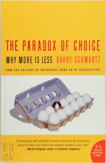 The Paradox of Choice - Barry Schwartz (ISBN 9780060005696)