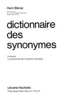 Dictionnaire des synonymes - Henri Bénac (ISBN 9782010004865)