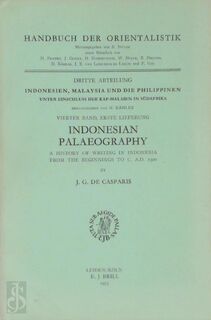 Indonesian Palaeography - J. G. de Casparis (ISBN 9789004041721)