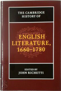 The Cambridge History Of English Literature 1660-1780 - John Richetti (ISBN 9780521781442)