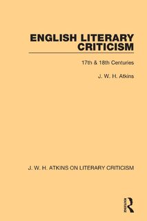 English Literary Criticism - J. W. H. Atkins (ISBN 9780367763565)