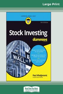 Stock Investing For Dummies, 5th Edition (16pt Large Print Edition) - Paul Mladjenovic (ISBN 9780369306258)
