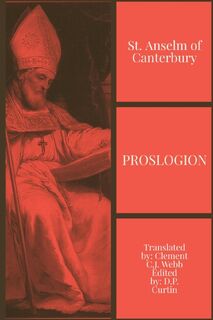 Proslogion - St Anselm of Canterbury (ISBN 9781088141465)