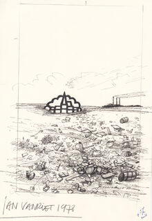 Jan Vanriet- Originele tekening 'Jaar van het dorp' - VANRIET, Jan