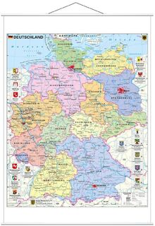 Deutschland politisch mit Wappen 1 : 700.000. Wandkarte mit Metallbeleistung - Heinrich Stiefel (ISBN 9783869610290)