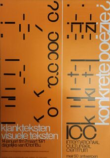 konkrete poëzie klankteksten visuele teksten - ICC 1971 - DE JONCK, Frans