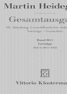 Gesamtausgabe. 4 Abteilungen / Vorträge 01 - Martin Heidegger (ISBN 9783465038290)