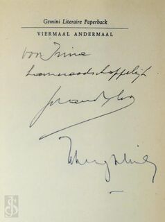 4 X andermaal [met gesigneerde opdracht van Jos Vandeloo aan Irina van Goeree] - Gerard Walschap, Johan Daisne, Ward Ruyslinck, Jos Vandeloo