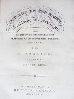 Duizend en één nacht. Arabische vertellingen 9 delen - Hendrik Frijlink