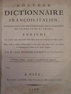 Nouveau dictionnaire François-Italien - L'Abbé François Alberti De Villeneuve