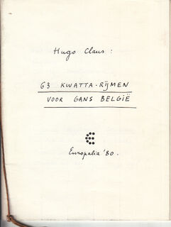 63 Kwatta-rijmen voor Gans België - Hugo Claus