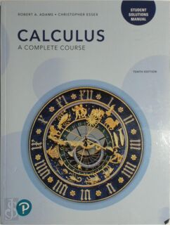 Student Solutions Manual for Calculus - Robert Adams, Christopher Essex (ISBN 9780135732533)