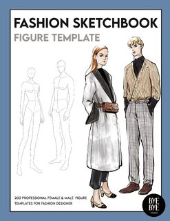 Female & Male Fashion Sketchbook Figure Template - Bye Bye Studio (ISBN 9783952572368)