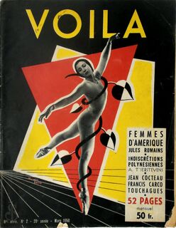 Voila. N° 2. Mars 1950. Femmes d'Ameriques. Indiscrétions Polynesiennes. - Jules Romains, A. T'Serstevens, Jean Cocteau, Francis Carco, Louis Touchagues, Michel Brand [Cover]
