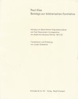 Paul Klee, Beiträge zur bildnerischen Formlehre - Paul Klee, Jürgen Glaesemer