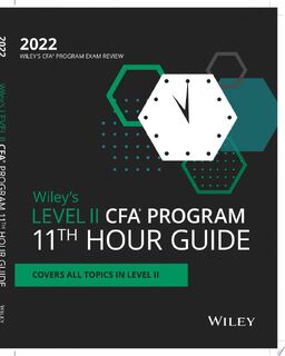 Wiley's Level II CFA Program 11th Hour Final Review Study Guide 2022 - Wiley (ISBN 9781119712367)