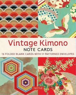 Vintage Kimono, 16 Note Cards: 8 Illustrations from 1900's Vintage Japanese Kimono Fabrics (Blank Cards with Envelopes in a Keepsake Box) - Tuttle Studio (ISBN 9780804856812)