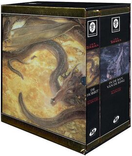 In de ban van de ring + De Hobbit in luxe cassette Herziene druk - J.R.R. Tolkien, Max Schuchart, Alan Lee (ISBN 9789022536209)