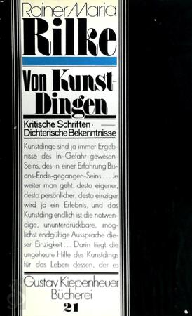 Von Kunst-Dingen - Rainer Maria Rilke Von Kunst-Dingen - Rainer Maria Rilke