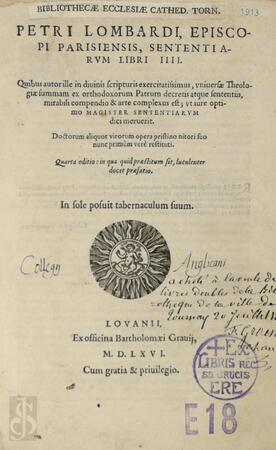 Petri Lombardi episcopi Parisiensis Sententiarum libri IIII - Petrus Lombardus Petri Lombardi episcopi Parisiensis Sententiarum libri IIII - Petrus Lombardus