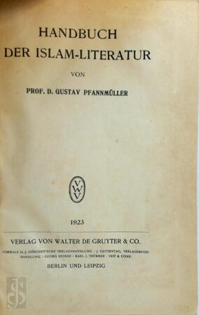 Handbuch der Islam-Literatur, von ... Gustav Pfannmüller - Gustav Pfannmüller