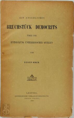 Ein angebliches Bruchstück Democrits über die Entdeckung unterirdischer Quellen - Democritus Ein angebliches Bruchstück Democrits über die Entdeckung unterirdischer Quellen - Democritus