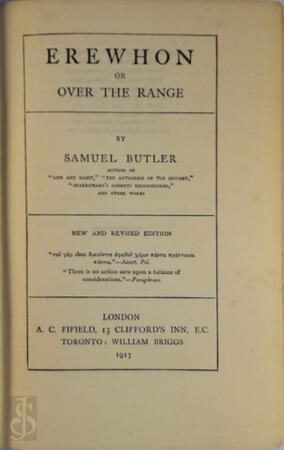 Erewhon - Samuel Butler Erewhon - Samuel Butler