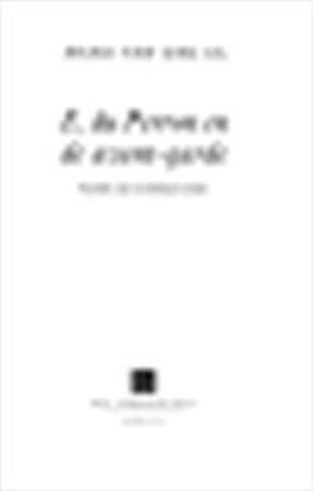 E. du Perron en de avant-garde - Manu Van Der Aa E. du Perron en de avant-garde - Manu Van Der Aa