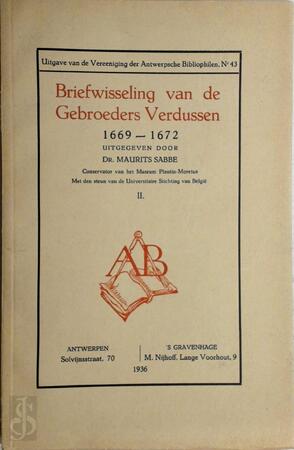Briefwisseling van de Gebroeders Verdussen 1669 - 1672 -volume II - Maurits Sabbe