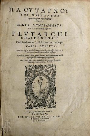 Mikta suegrammata... Varia scripta - Plutarch Mikta suegrammata... Varia scripta - Plutarch