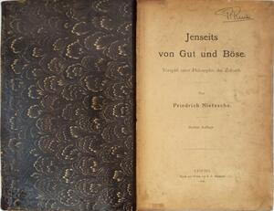 Jenseits von Gut und Bose Vorspiel einer Philosophie der Zukunft. - Friedrich Nietzsche. Jenseits von Gut und Bose Vorspiel einer Philosophie der Zukunft. - Friedrich Nietzsche.