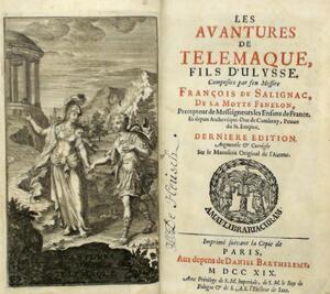 Les aventures de Telemaque, fils d'Ulysse - François de Salignac de La Motte Fénélon Les aventures de Telemaque, fils d'Ulysse - François de Salignac de La Motte Fénélon