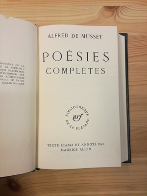 Poésies complètes. - Alfred de Musset Poésies complètes. - Alfred de Musset
