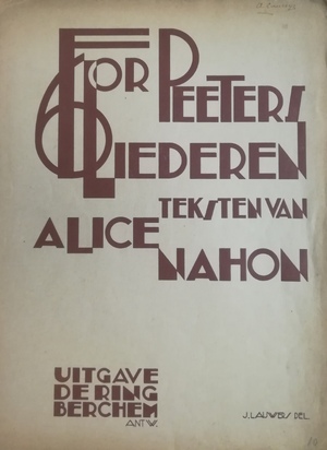 Zes Liederen op teksten van Alice Nahon - Flor Peeters, Alice Nahon Zes Liederen op teksten van Alice Nahon - Flor Peeters, Alice Nahon