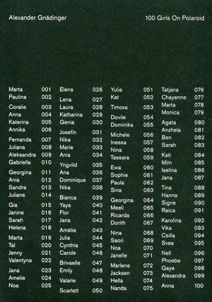 100 Girls on Polaroid - Alexander Gnädinger