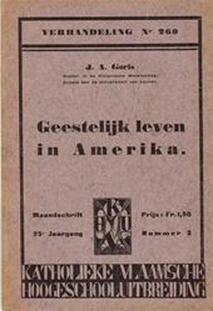 Geestelijk leven in Amerika - Jan Albert Goris Geestelijk leven in Amerika - Jan Albert Goris