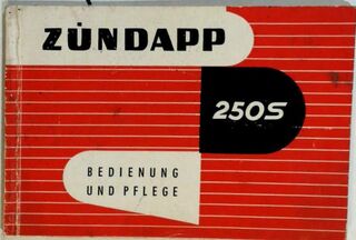Zündapp-motorrad 250s bedienung und plege - N/A
