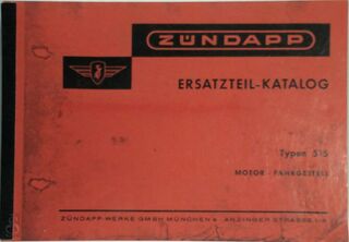 Zündapp ersatzteil-katalog - N/A