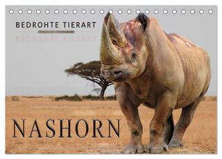 Bedrohte Tierart - Nashorn (Tischkalender 2026 DIN A5 quer), CALVENDO Monatskalender - Peter Roder (ISBN 9783457857830)